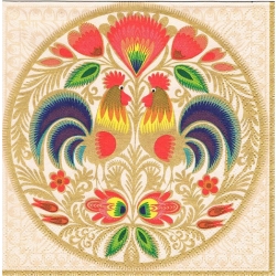 Serwetka  -2137-   koguty, ludowe